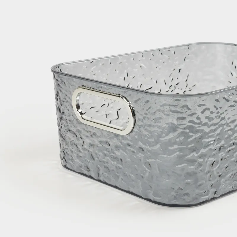 Organizer box, 27x21x10 cm, household, with handles, plastic, gray, Renaissance clear, image-7