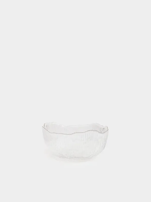 Salad bowl, 17x8 cm, 900 ml, glass R, with silver edging, Argos silver, image-0
