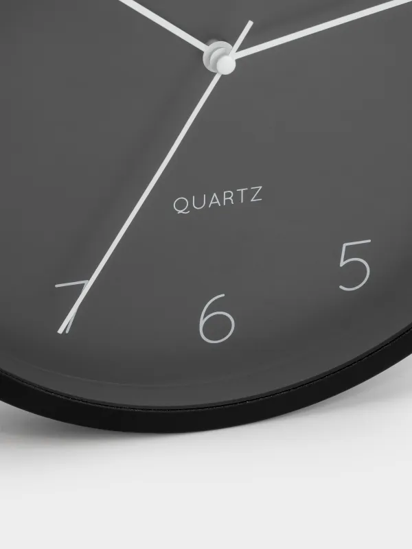 Wall clock, 25 cm, metal/glass, round, black, Dial, image-4