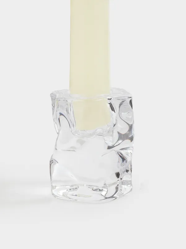 Candlestick, 6 cm, for a thin candle, glass, Concave, image-3