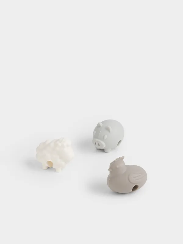 Pot lid holder, 3 pcs, Silicone, Mix, Animals, Soft kitchen, image-1