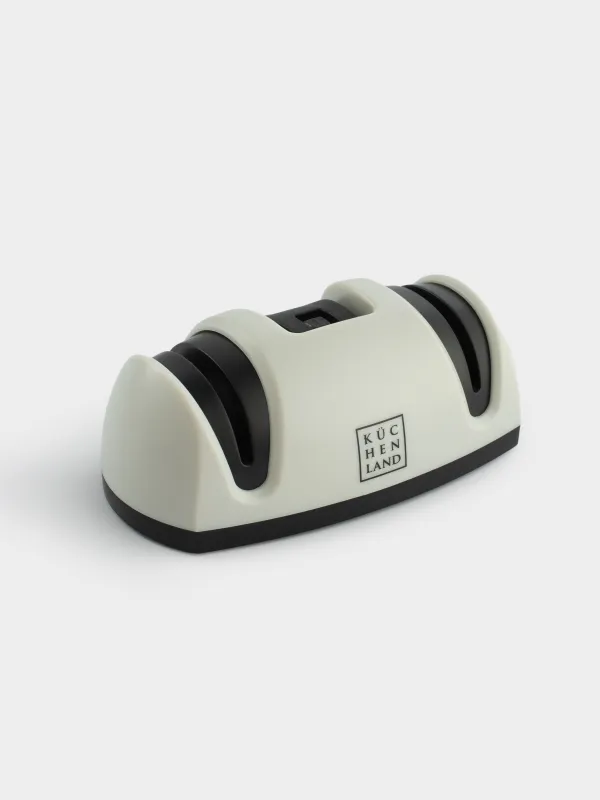 Knife sharpener, 11 cm, with two types of sharpening, grey, Lemsen, image-2