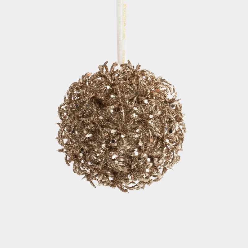 Christmas tree toy, 11 cm, foam, champagne, Fireworks, Balloon, Hedgehog ball