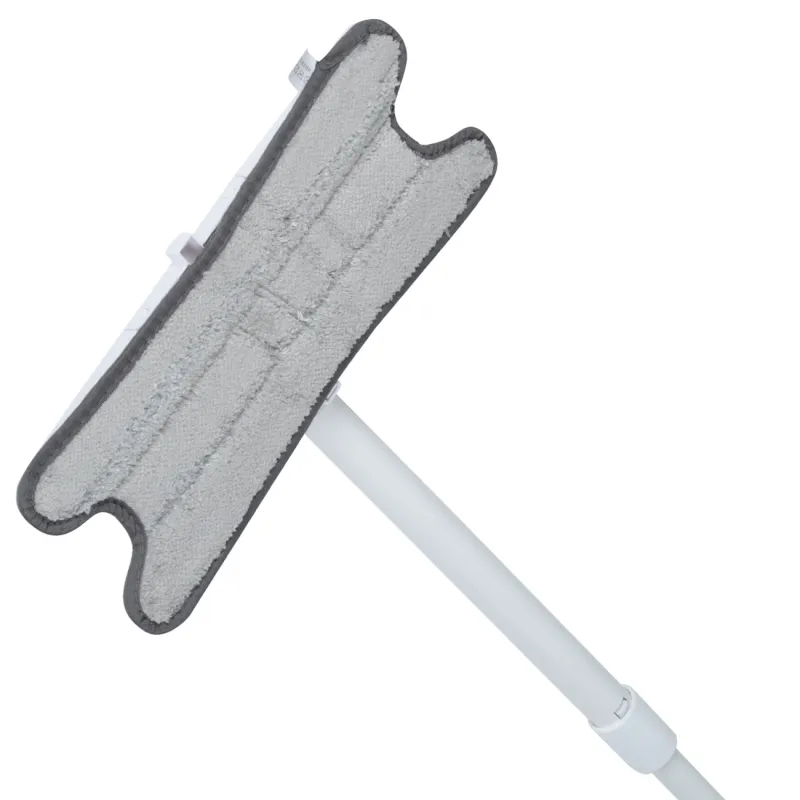 Mop with bucket, wringing and rinsing, curly, white-gray, Mop, image-4