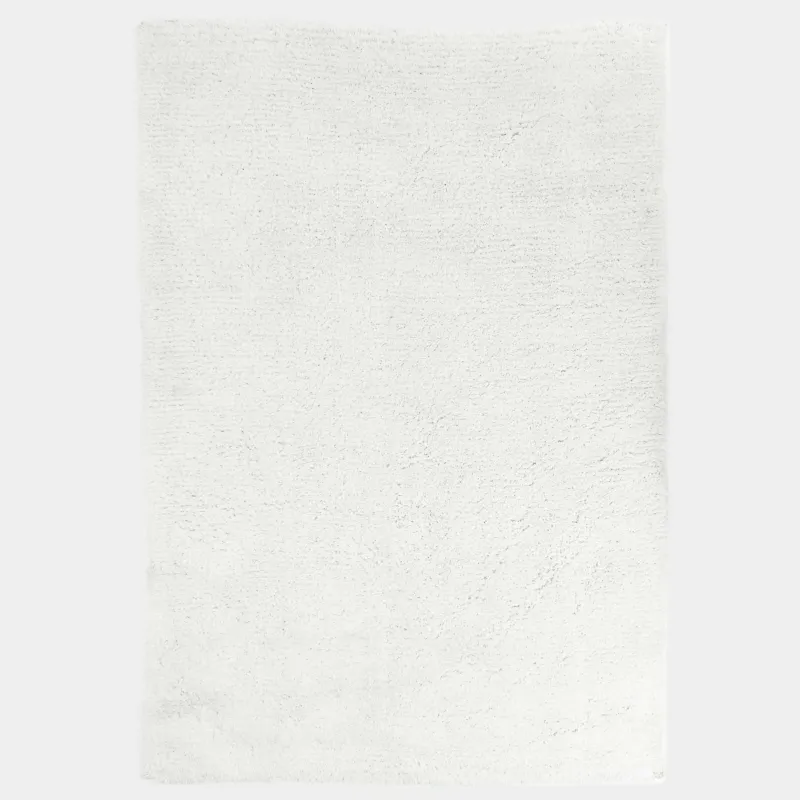 Carpet, 150x210 cm, polyester / cotton, milk, Fluffy pile, Monotone