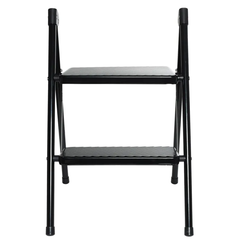Stepladder, 63x47 cm, 2 steps, steel / plastic, black, Compact Black, image-1