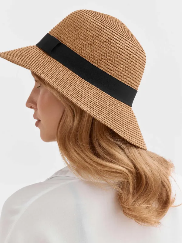 Hat, 57 cm, single size, paper / polyester, beige, Banjo, image-3