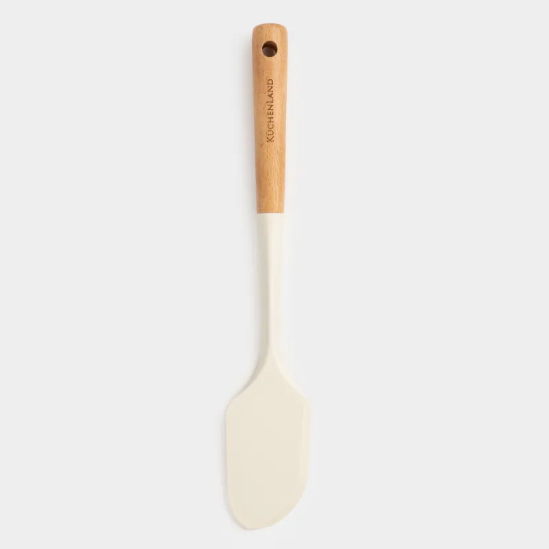 Spatula, 31 cm, silicone/wood, milky, Legerity