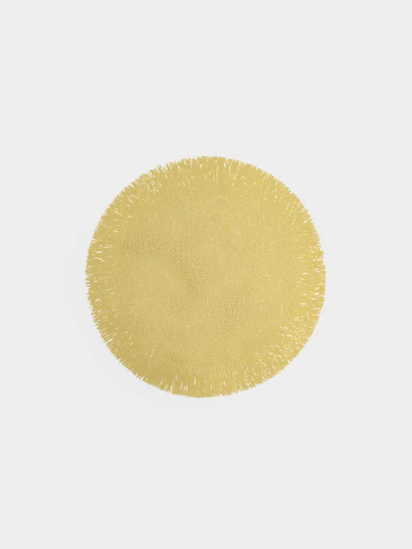 Placemat, 38 cm, fringed, PVC, round, golden, Azhur, image-4