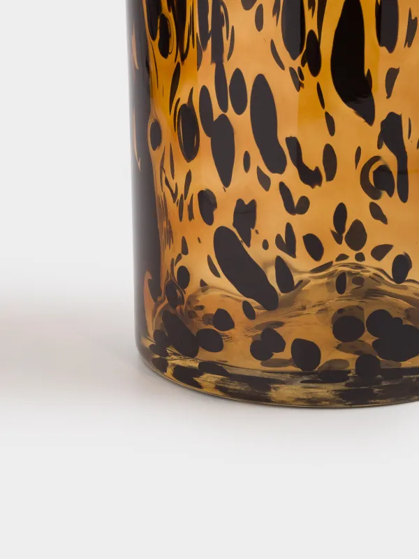 Flower vase, 30 cm, glass, brown, Animal pattern, Nors color, image-3