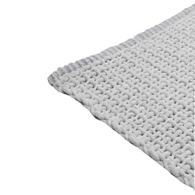 Mat, 60x110 cm, anti-slip, polyester/cotton, light grey, Grid, Cozy, image-2