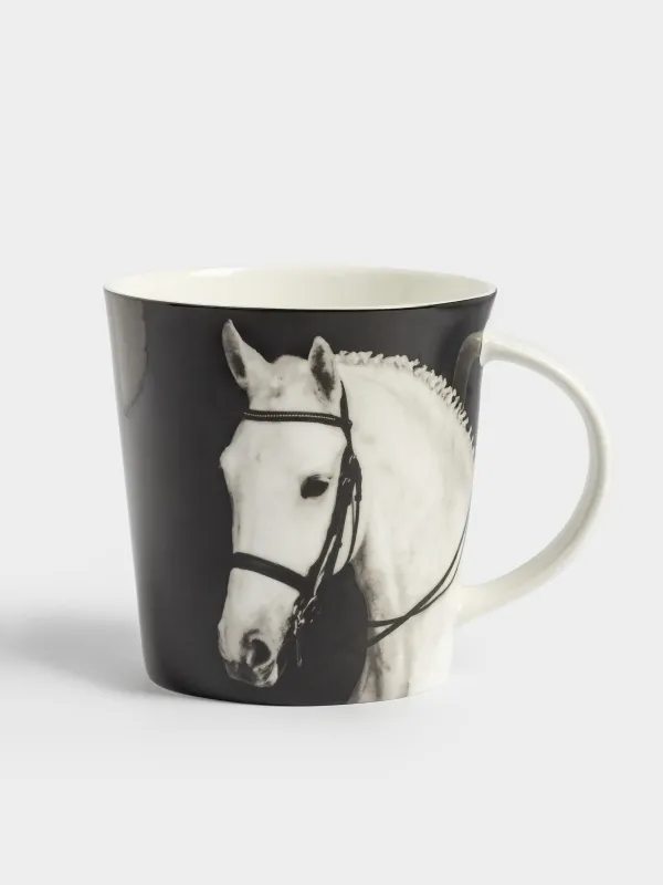 Mug, 450 ml, Porcelain F, black, Horse, Horse, image-0