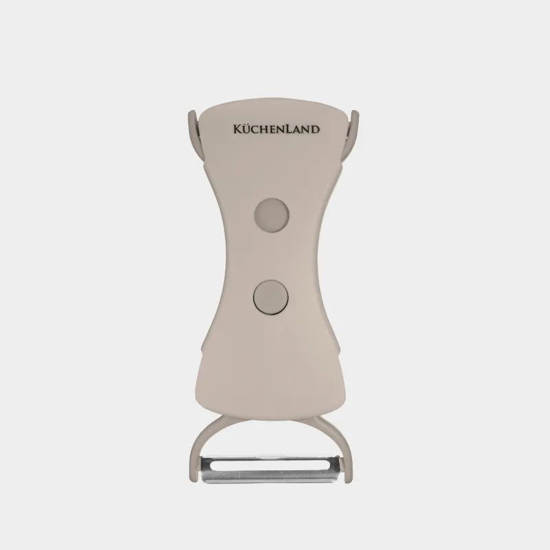 Vegetable peeler, 13 cm, double-sided, plastic / steel, beige, Shred