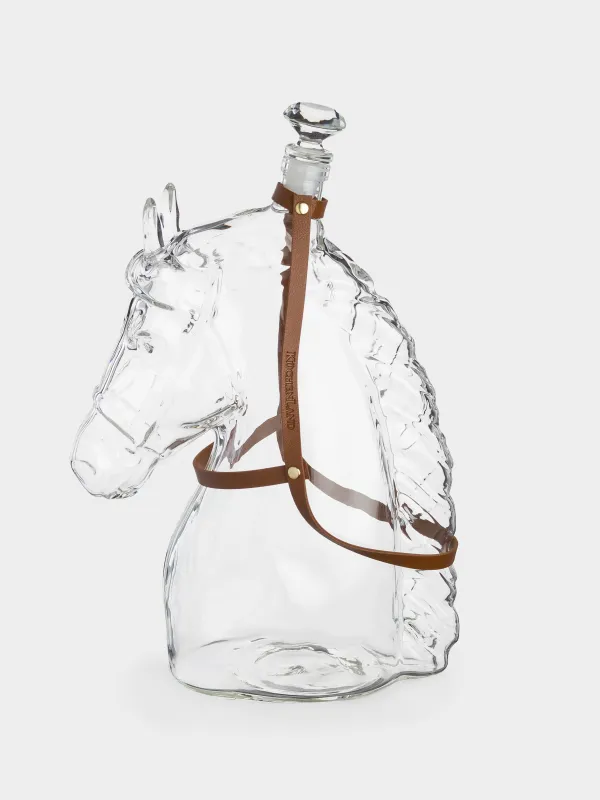 Decanter, 550 ml, glass / polyurethane, Horse, Horse, image-0
