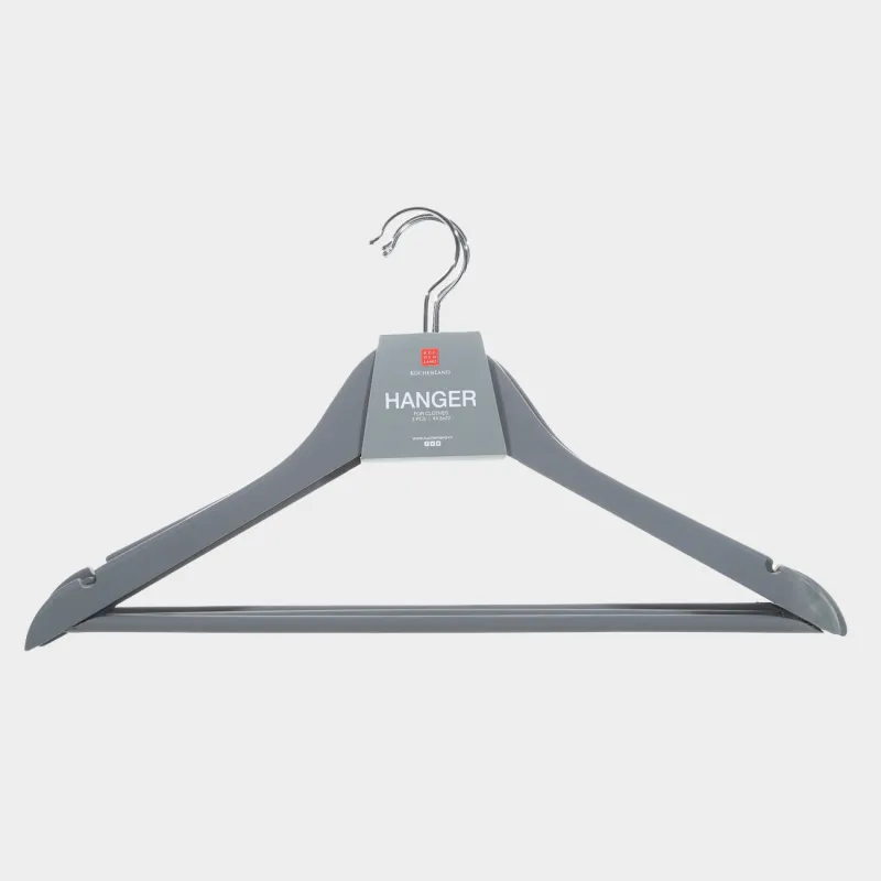 Hanger, 44 cm, 3 pieces, wood, gray, Wooden house, image-2