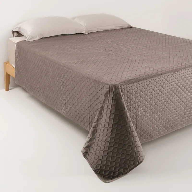 Bedspread, 220x240 cm, quilted, corduroy/microfiber, lilac, Stitch velvet