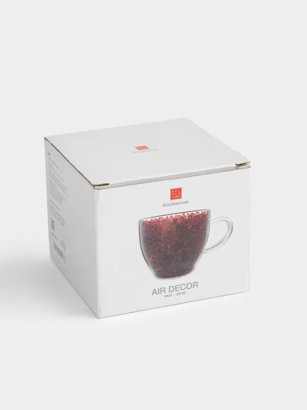 Mug, 300 ml, B glass, with red crystals inside, Air decor, image-4