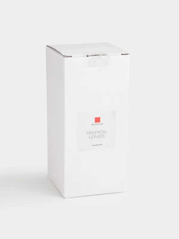 Liquid soap dispenser, 350 ml, glass, Green, Tropical leaves, Tropical leaves, image-4