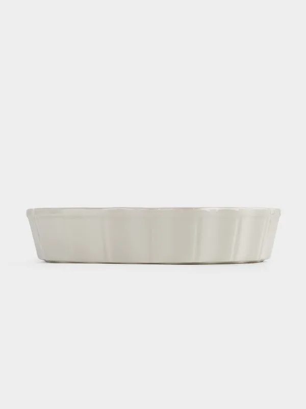 Baking dish, 24 cm, ceramic, round, milky beige, Cakes new, image-3