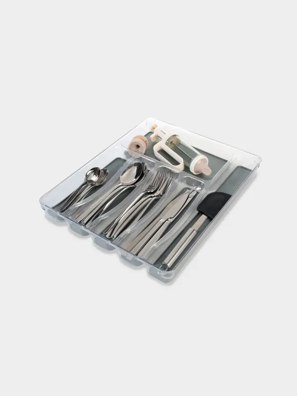 Cutlery tray, 40x32 cm, 6 compartments, removable linings, plastic / rubber, Non-slip new, image-2