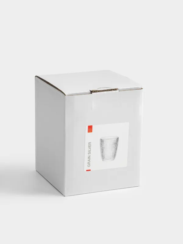 Glass, 10 cm, 320 ml, glass P, with silver edging, Grain silver, image-4