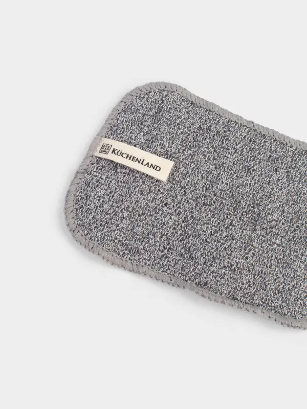 Dishcloth, 15x10 cm, 3 pcs, natural fiber, dark grey, Clean, image-3