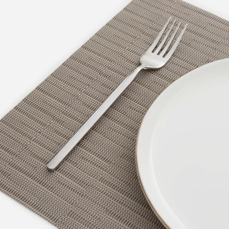 Placemat, 30x45 cm, PVC / polyester, rectangular, brown, Strokes, Solid, image-5
