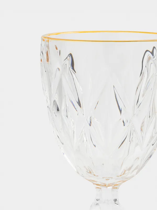 Drinking glass, 300 ml, glass R, with golden edging, Rhomb gold, image-4