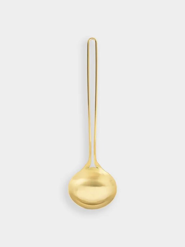 Ladle, 35 cm, steel, golden, Device gold, image-0