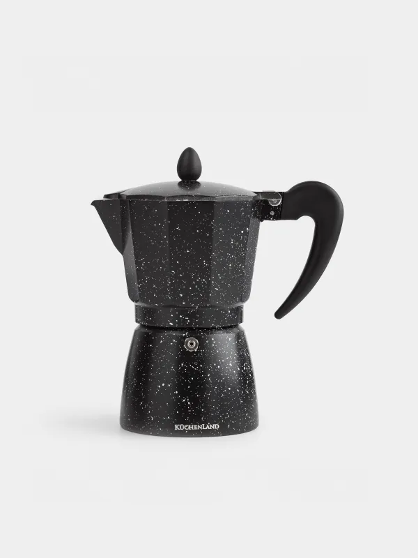 Geyser coffee maker, 300 ml, metal / plastic, black, speckled, Espresso, image-0