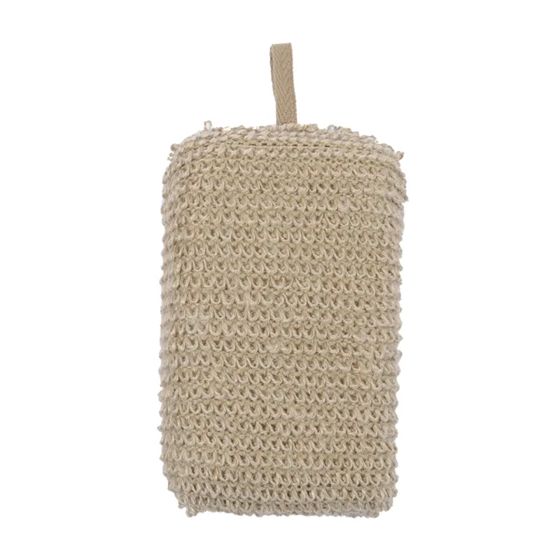 Body washcloth, 9x14 cm, hemp fiber / polyuritan, beige, Eco life