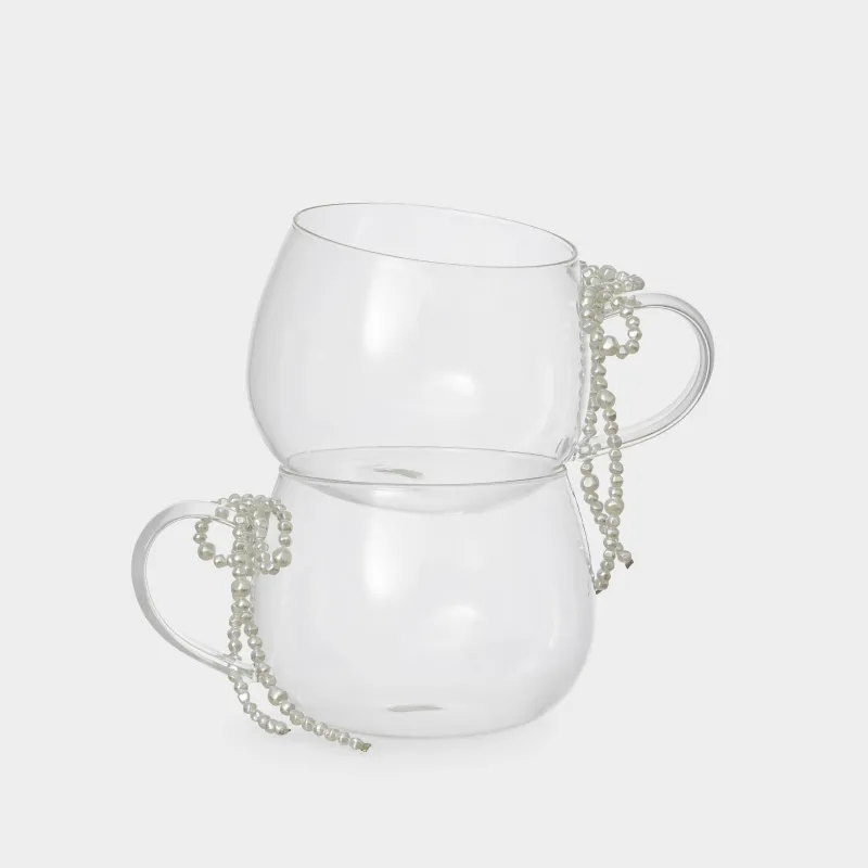 Mug, 430 ml, 2 pcs, glass B, Bow, Pearl Antarctica