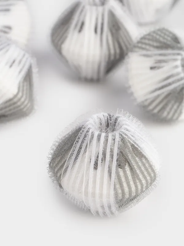 Washing ball, 5 cm, 6 pcs, with the effect of collecting wool, nylon, gray, Washing ball, image-3
