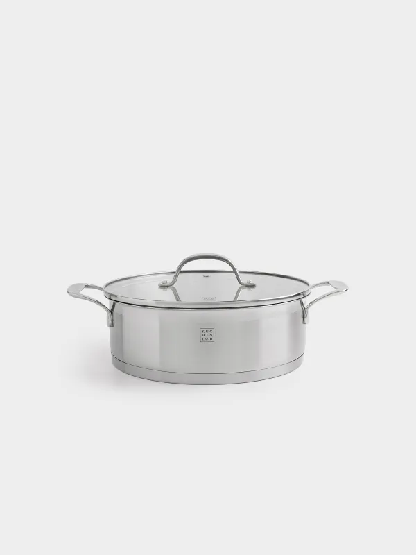 Saucepan, 24 cm, 3,5 l, with short handles and lid, Silver Stone, image-0