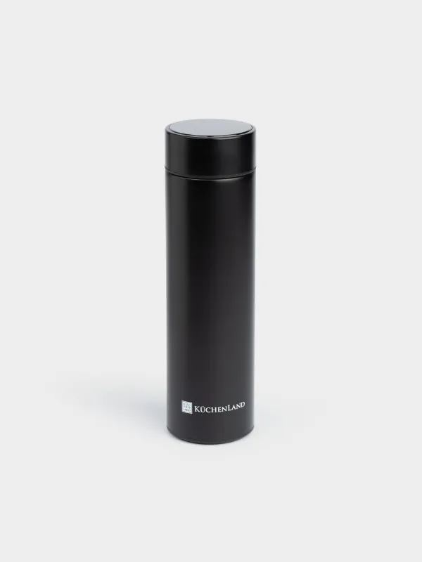 Thermos flask, 500 ml, with thermometer, steel / plastic, black, Celsius, image-2