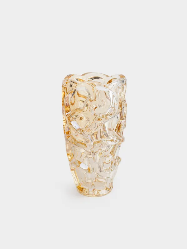 Flower vase, 29 cm, glass R, amber, Patterns, Gala, image-0