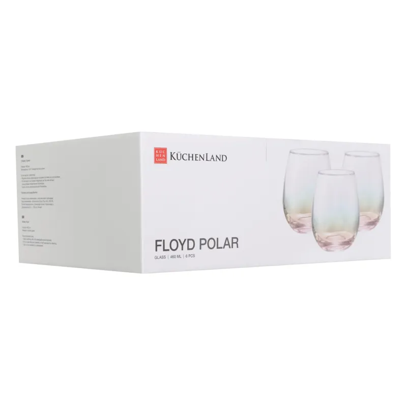 Glass, 10 cm, 460 ml, 6 pcs, glass, mother of pearl, Floyd polar, image-2