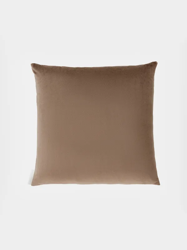 Decorative pillow, 45x45 cm, chenille / velvet, brown, Beloved home, Chenill, image-1