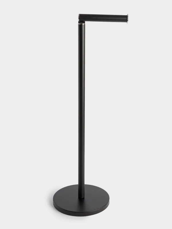 Toilet paper holder, 55 cm, floor-standing, steel, black, Total black, image-2
