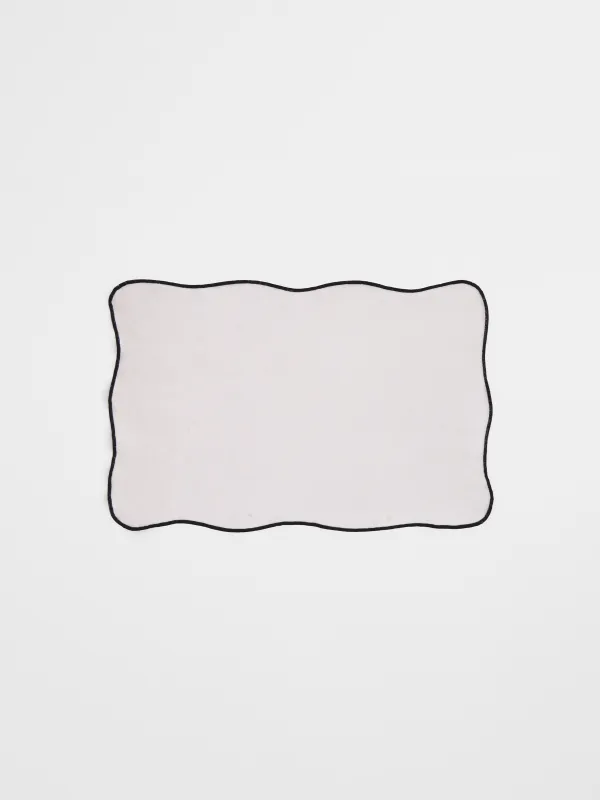 Placemat, 30x45 cm, chenille, curly, milky, Black edging, Chenill framed, image-0