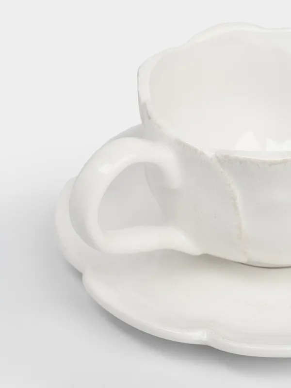 Tea pair, 1 person, 2 items, 420 ml, ceramic, milky beige, Flower, Bloome, image-2