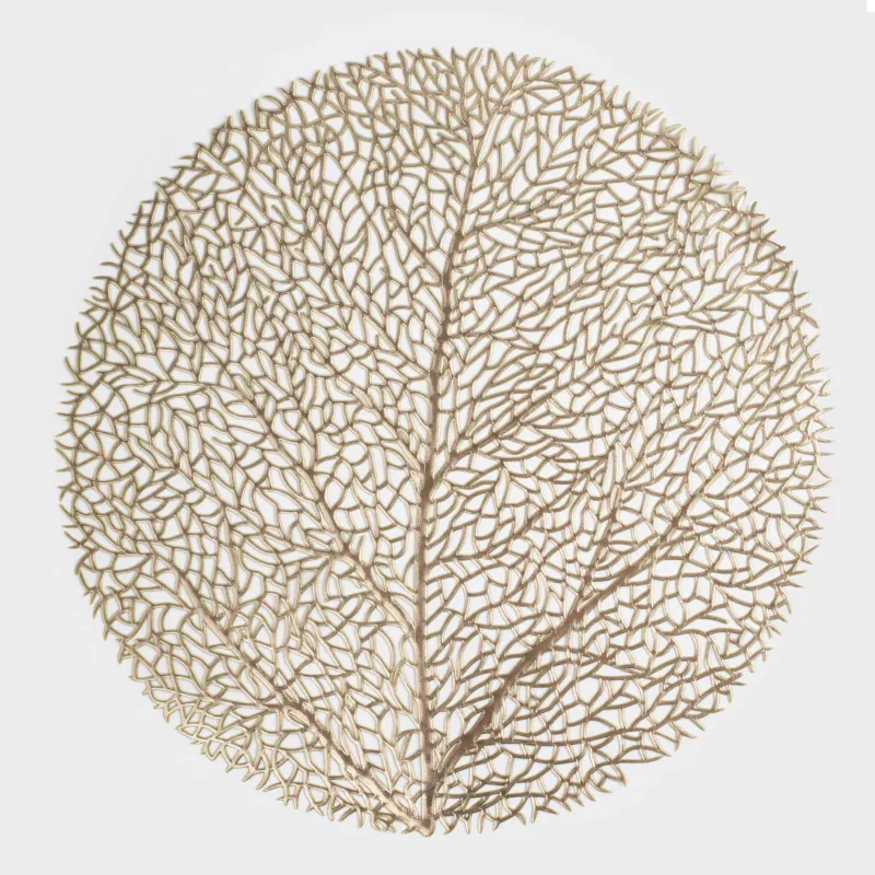 Napkin for appliances, 38 cm, PVC, round, golden, Wood, Azhur Grid