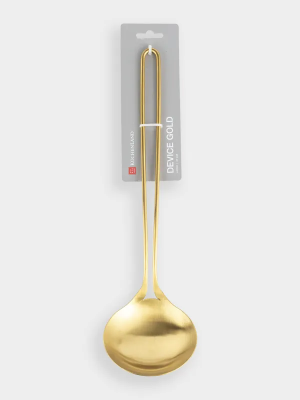 Ladle, 35 cm, steel, golden, Device gold, image-4