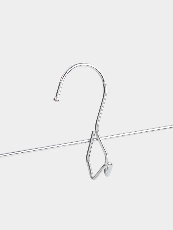 Hanger for trousers/skirts, 33 cm, 3 pcs, with clips, coated metal, beige, Colorful house, image-4