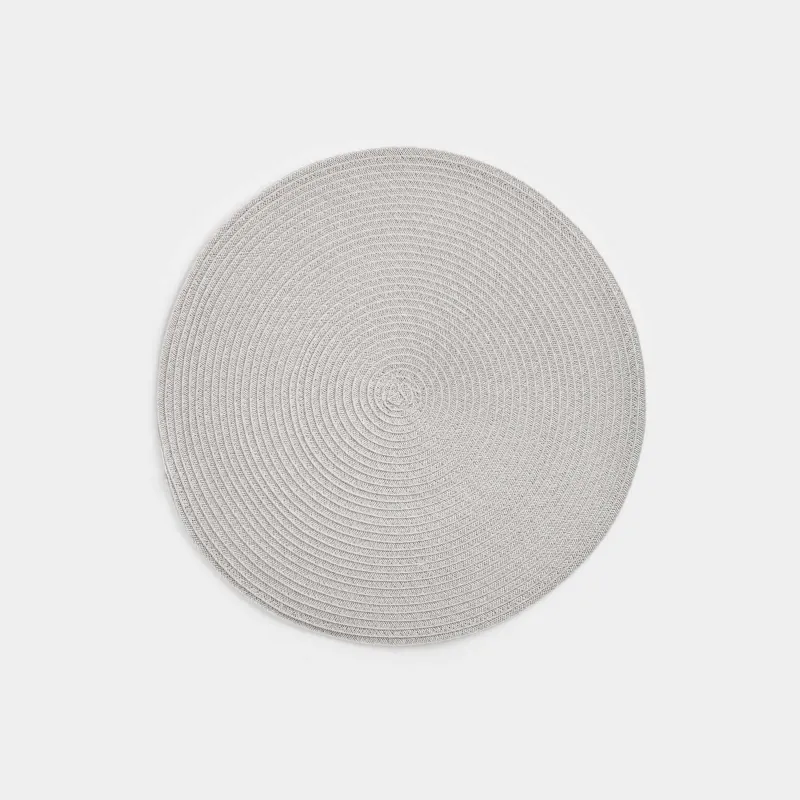 Placemat, 38 cm, polypropylene/PET, round, beige, Basic