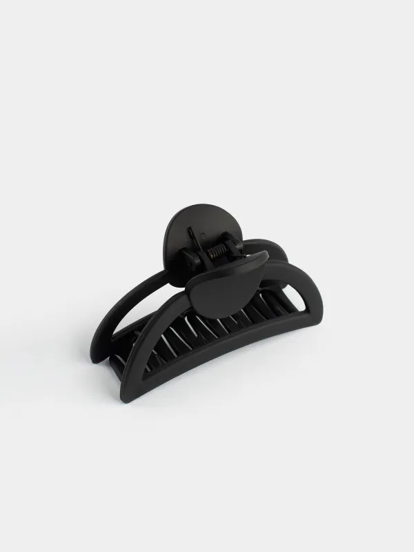 Hair clip, 9 cm, plastic, black, Crab, Basic, image-3