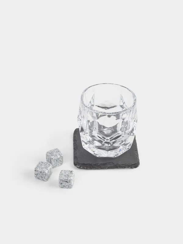 Drink set, 1 person, 5 items, in a box, glass / cubes/stand, glass / marble/slate, Bar, image-1