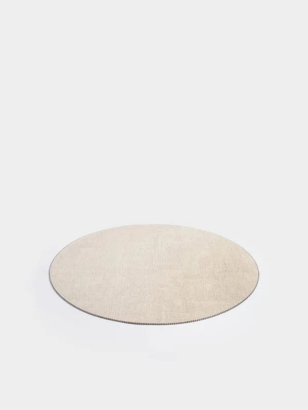 Placemat, 38 cm, PVC / polyester, round, gray-beige, Rock, image-1