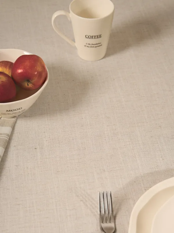 Tablecloth, 170x250 cm, polyester / linen, beige, Vintage, Melange outline, image-10
