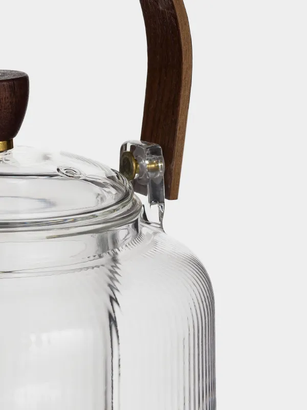 Teapot, 700 ml, glass B / wood, Ribby, image-4